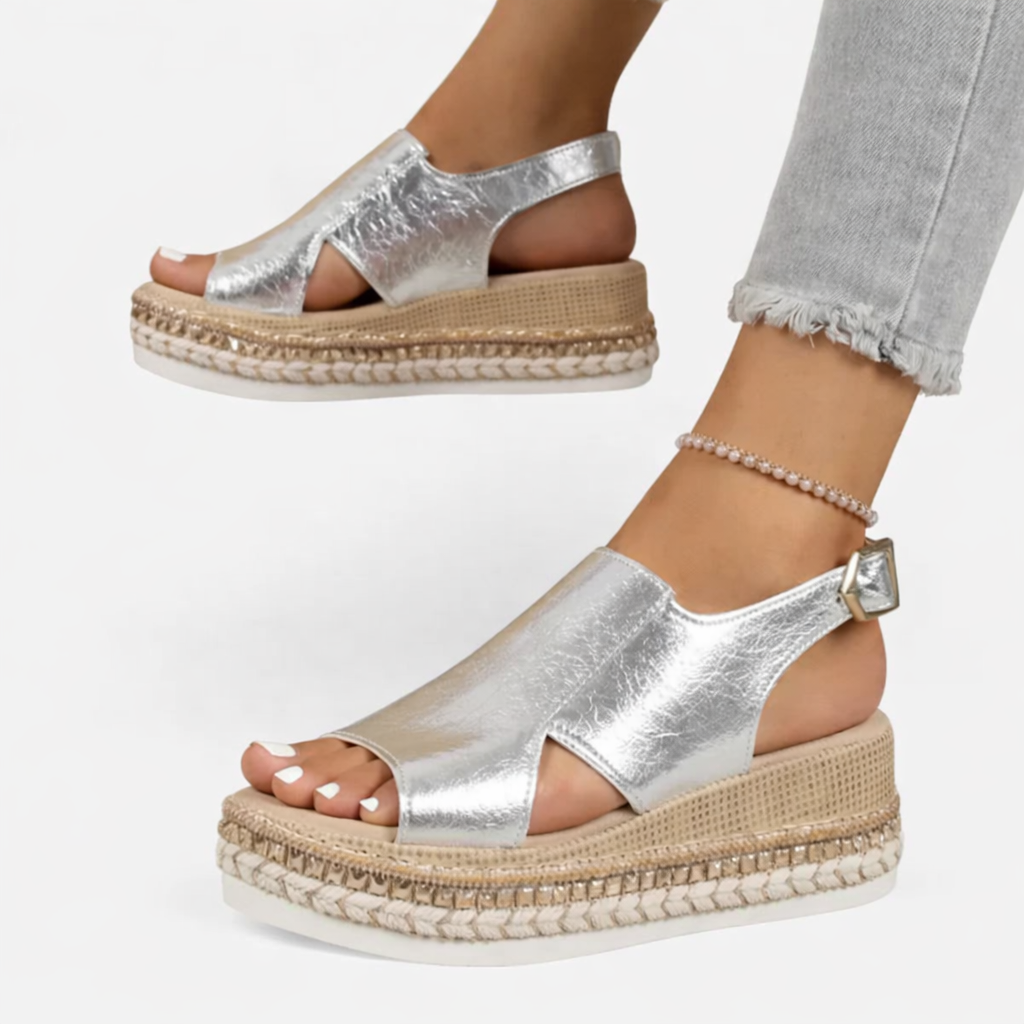 Wedge Metallic Sandals