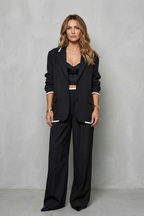 Elegant Wide-Leg Two-Piece Power Look