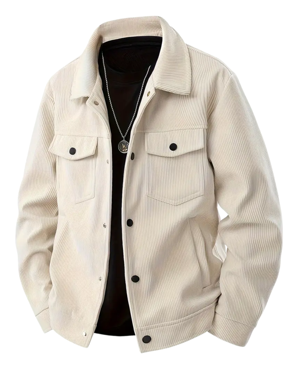 Men's Shirt Jacket Pockets Textured Refined Timeless