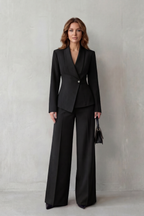 Wide-Leg High Waist Tailored Suit Set