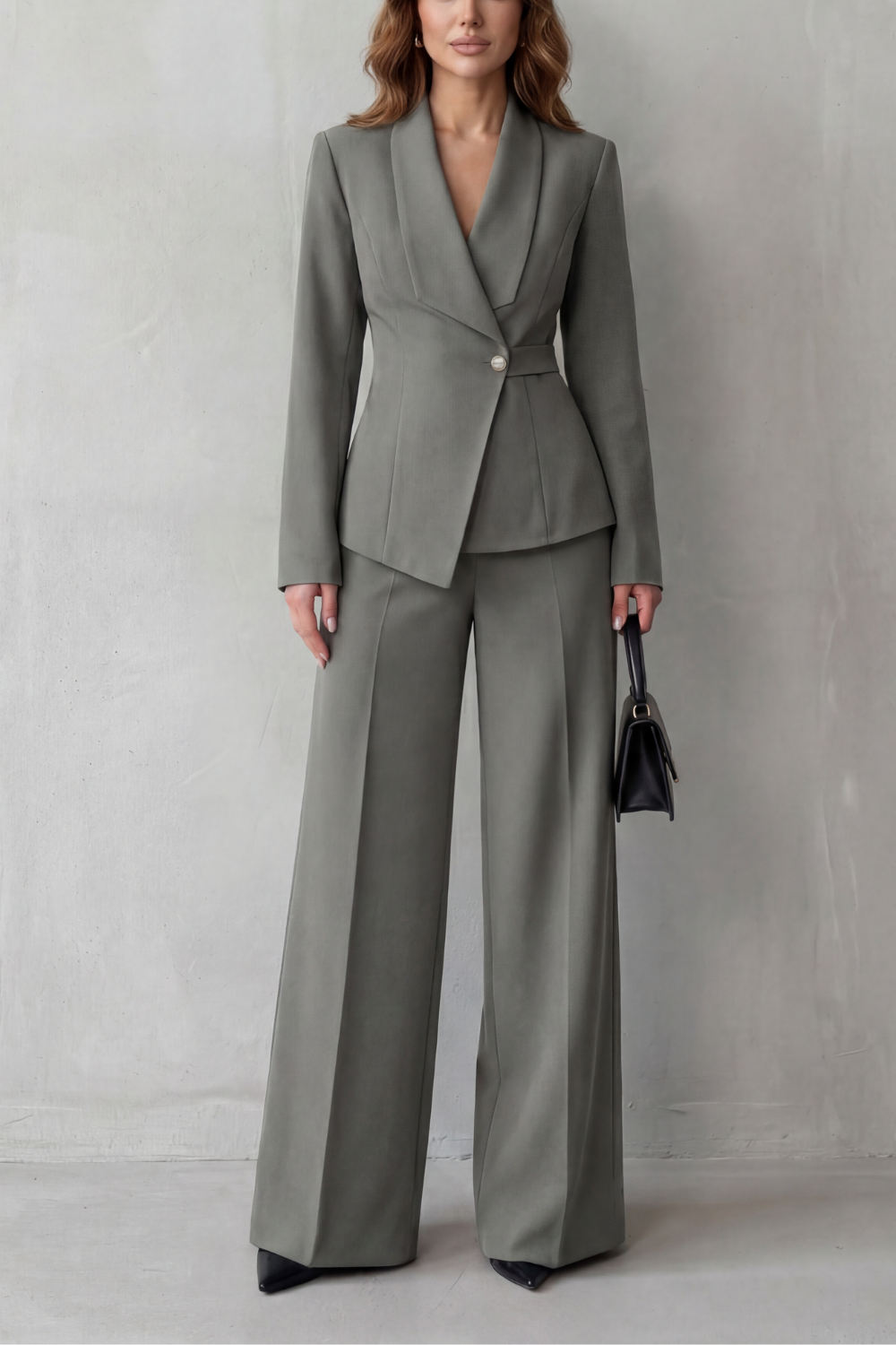 Wide-Leg High Waist Tailored Suit Set