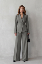 Wide-Leg High Waist Tailored Suit Set