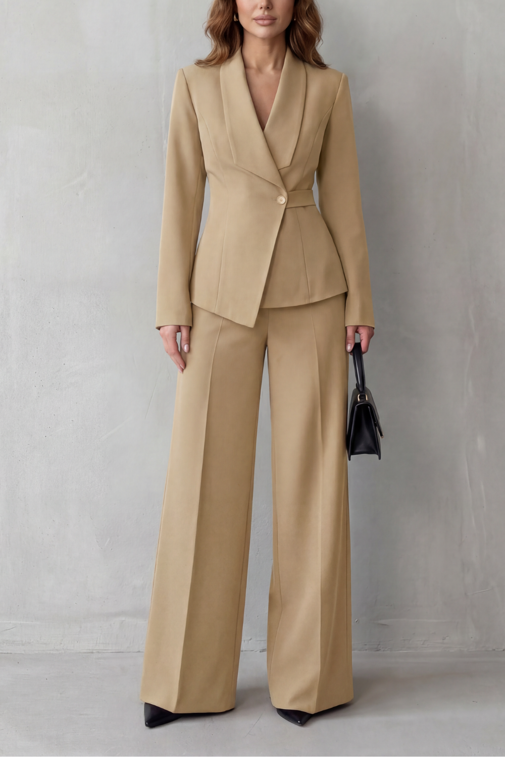 Wide-Leg High Waist Tailored Suit Set