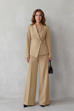 Wide-Leg High Waist Tailored Suit Set