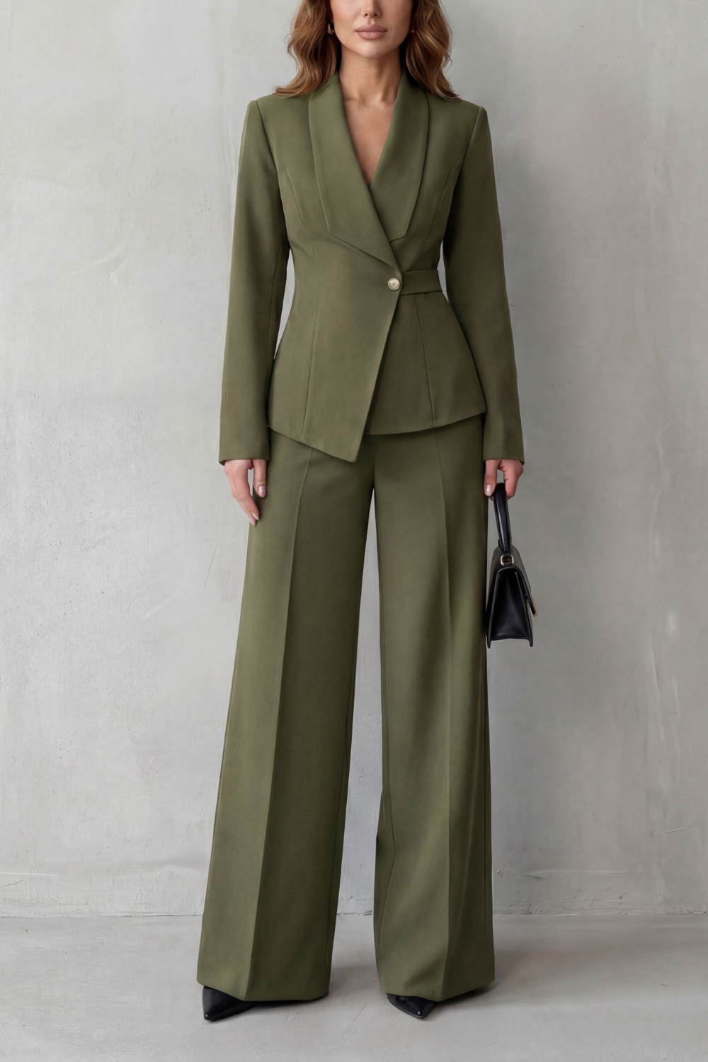 Wide-Leg High Waist Tailored Suit Set