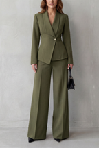 Wide-Leg High Waist Tailored Suit Set