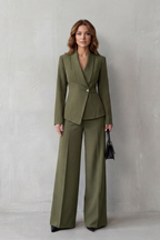 Wide-Leg High Waist Tailored Suit Set