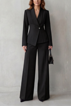 Wide-Leg High Waist Tailored Suit Set