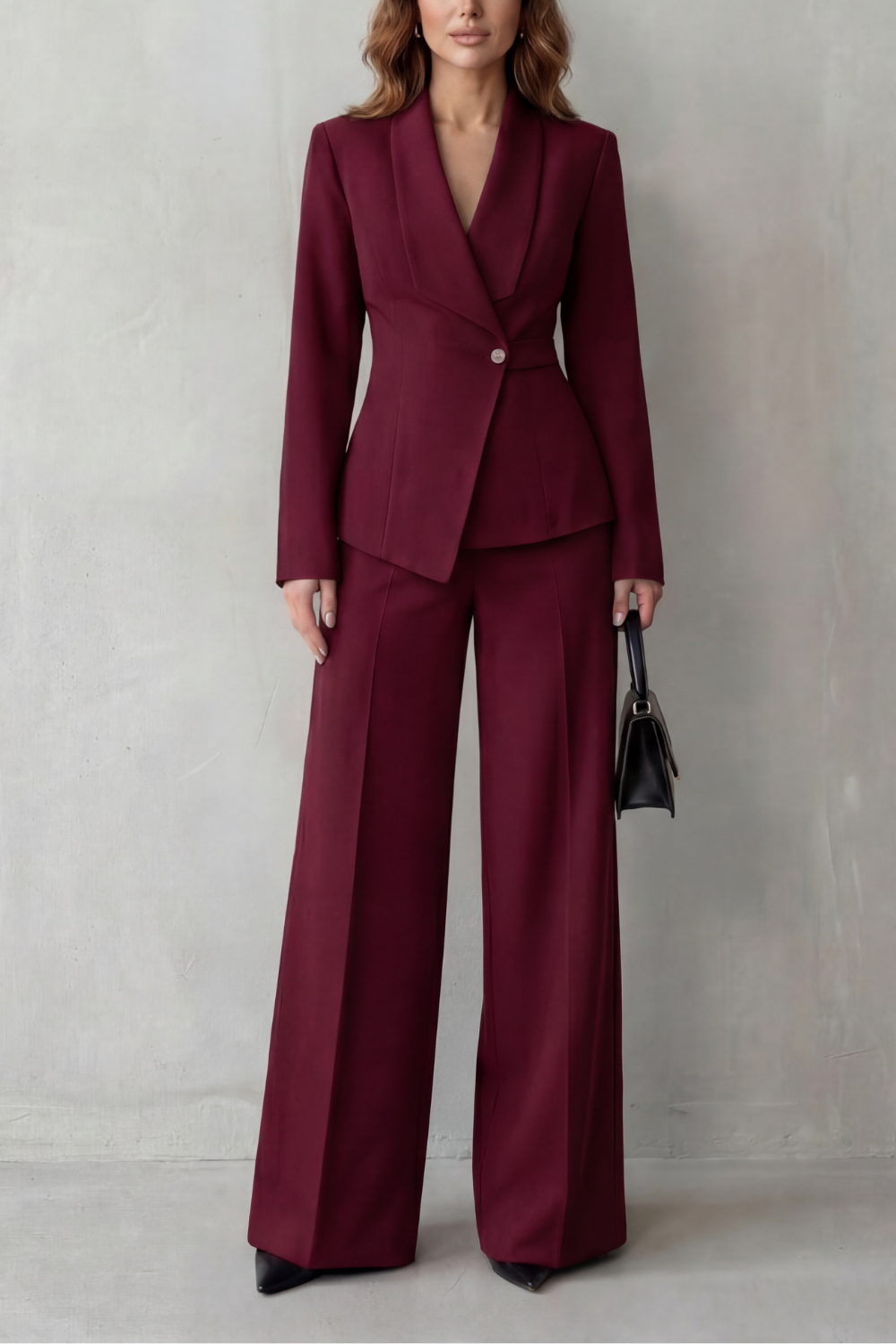 Wide-Leg High Waist Tailored Suit Set