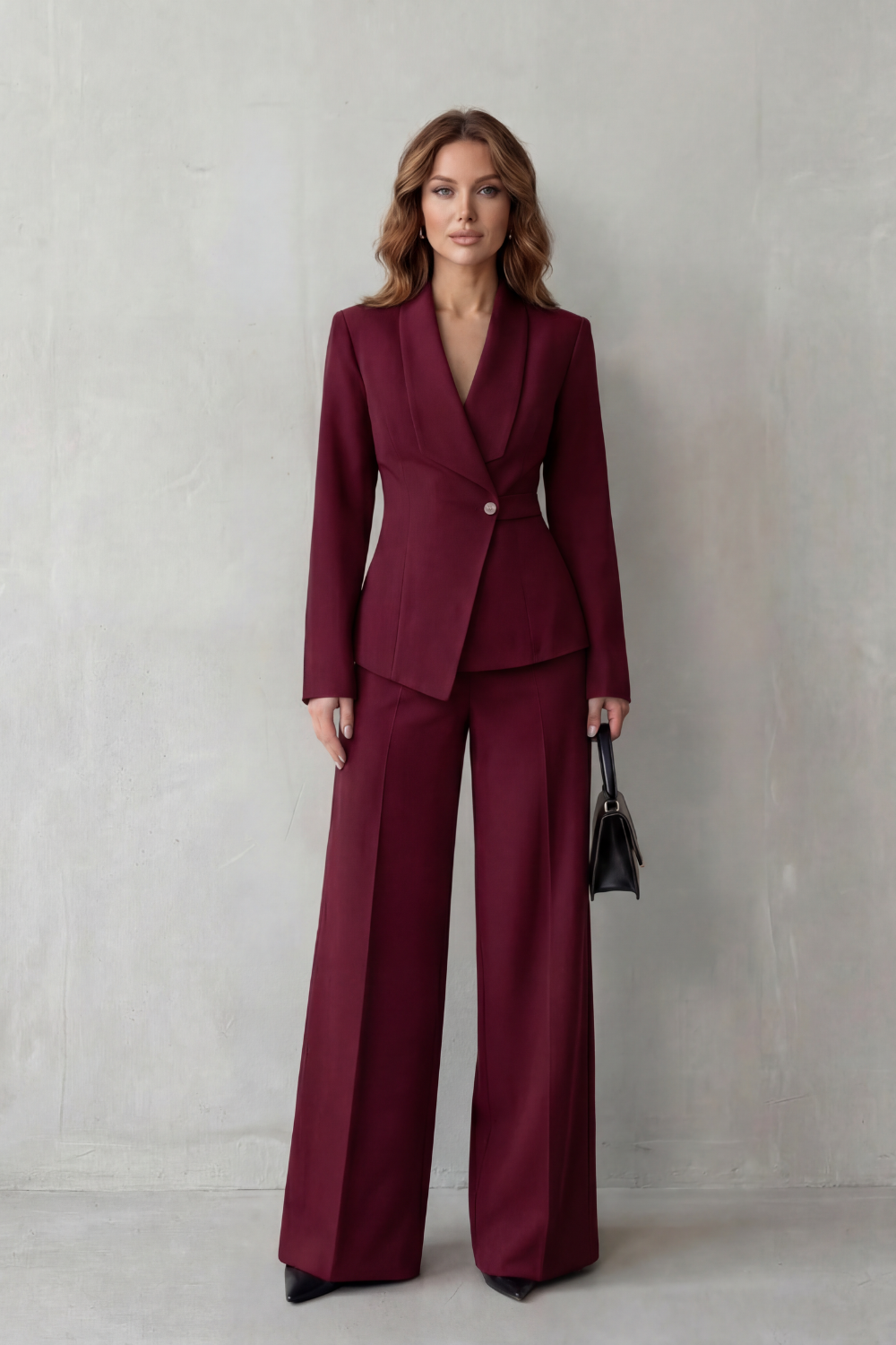 Wide-Leg High Waist Tailored Suit Set