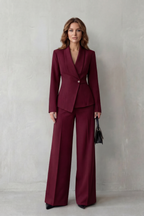 Wide-Leg High Waist Tailored Suit Set