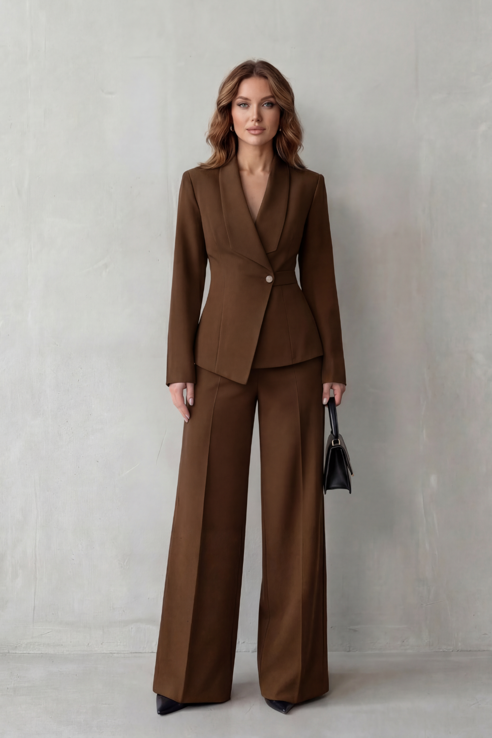 Wide-Leg High Waist Tailored Suit Set