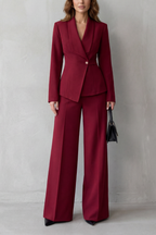 Wide-Leg High Waist Tailored Suit Set