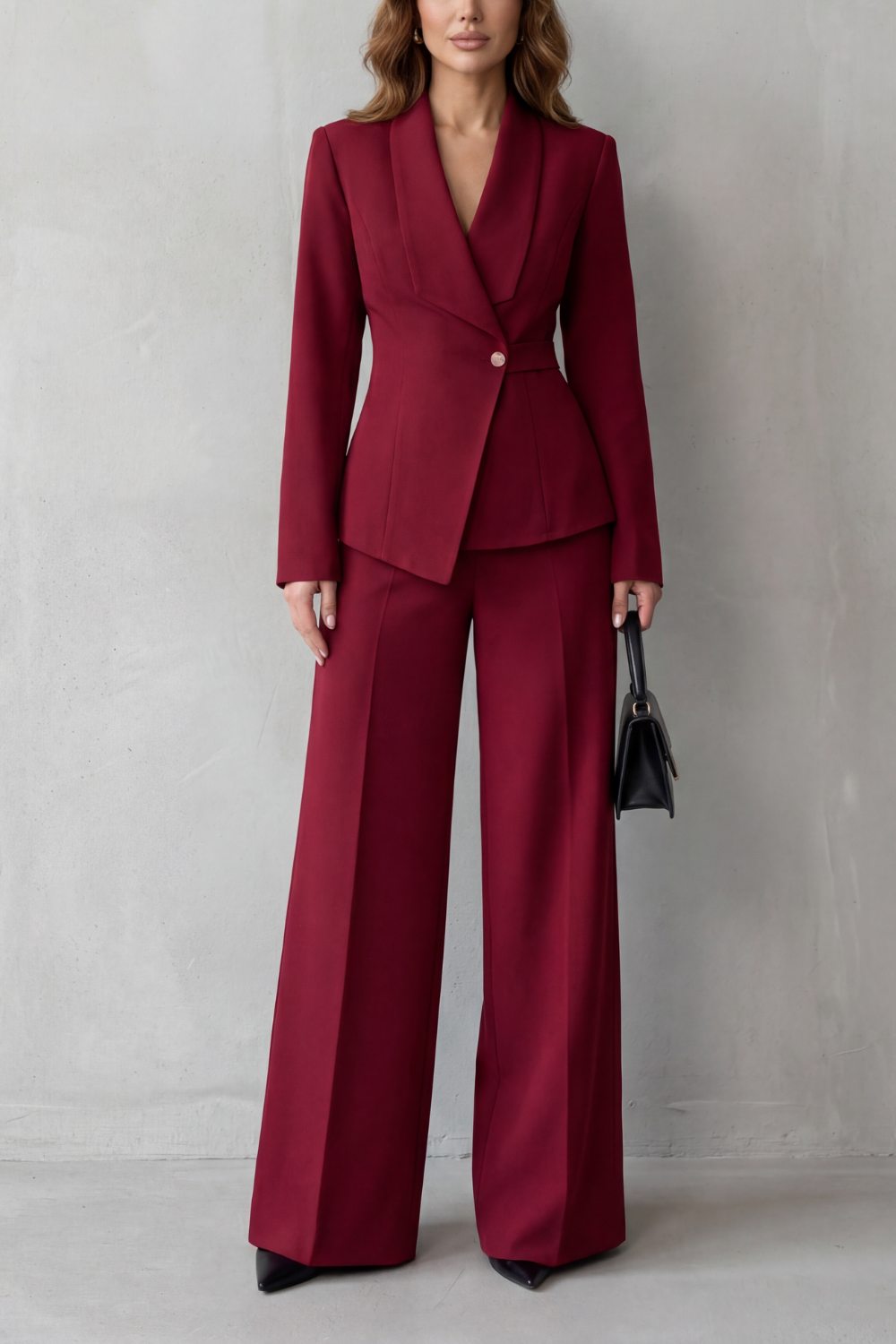 Wide-Leg High Waist Tailored Suit Set