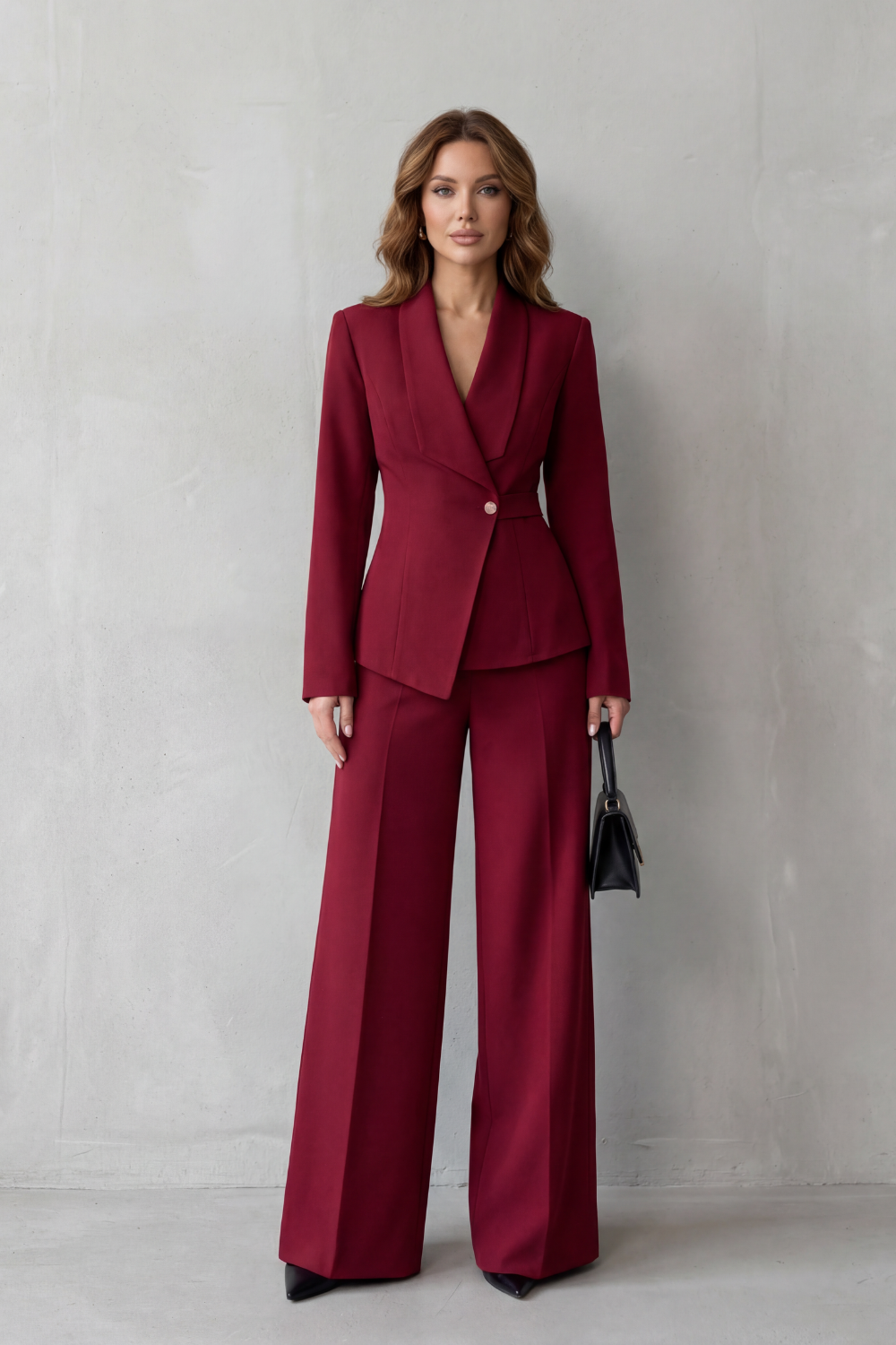 Wide-Leg High Waist Tailored Suit Set