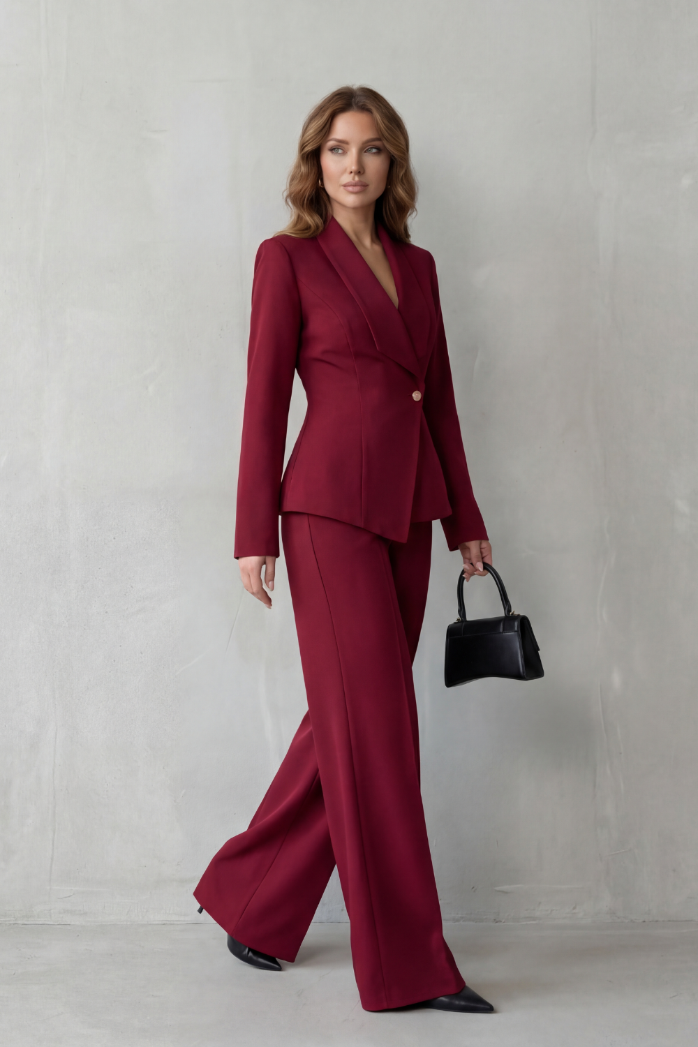 Wide-Leg High Waist Tailored Suit Set