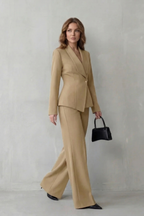 Wide-Leg High Waist Tailored Suit Set