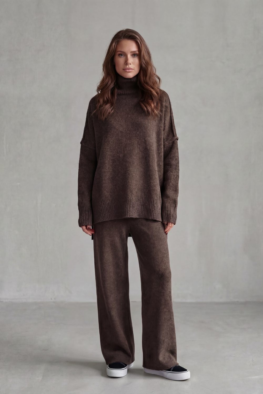Relaxed Wide-Leg Knit Lounge Set