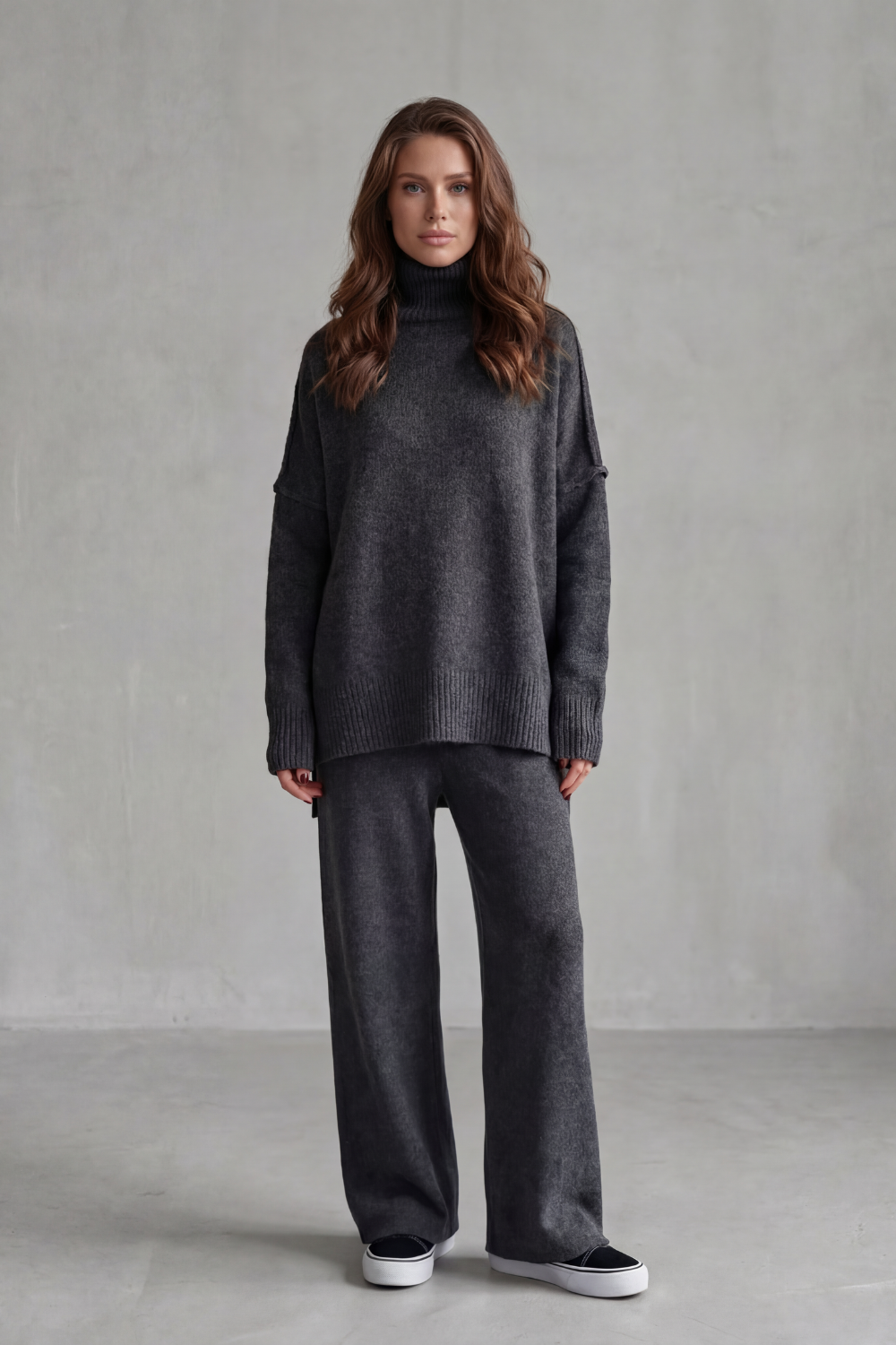 Relaxed Wide-Leg Knit Lounge Set