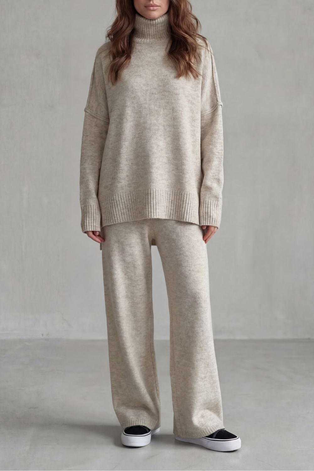 Relaxed Wide-Leg Knit Lounge Set