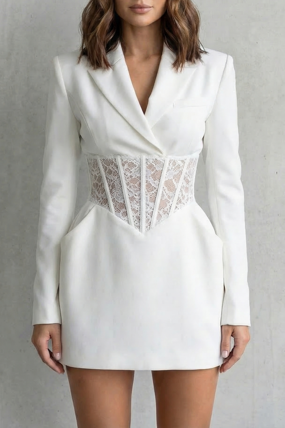 Tailored Lace Blazer Dress