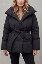 Oversized Pockets Belted Puffer Coat
