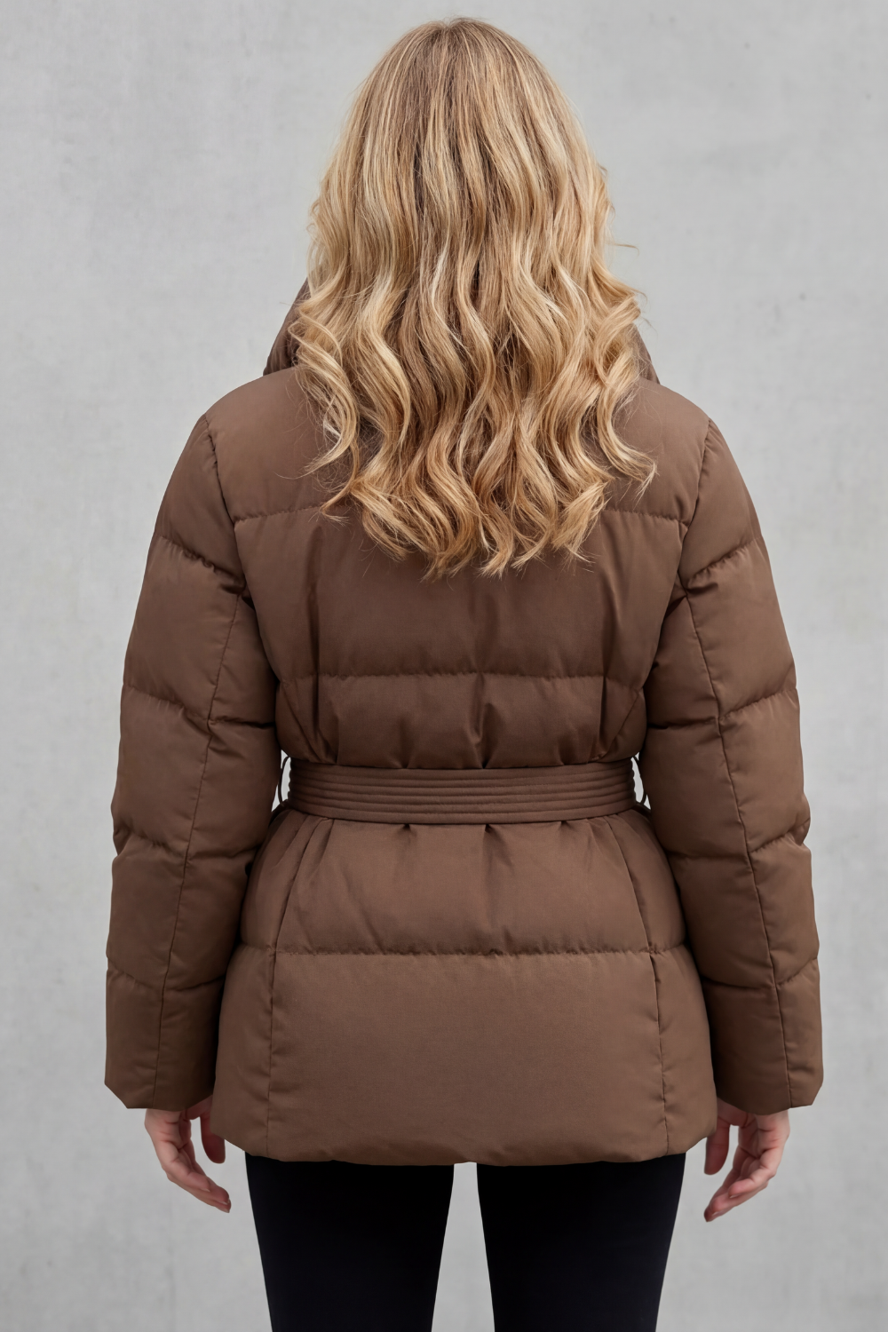 Oversized Pockets Belted Puffer Coat