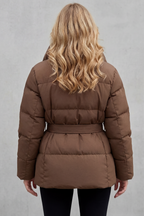 Oversized Pockets Belted Puffer Coat