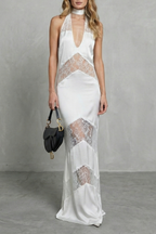 Halter Satin Halterneck Maxi Dress