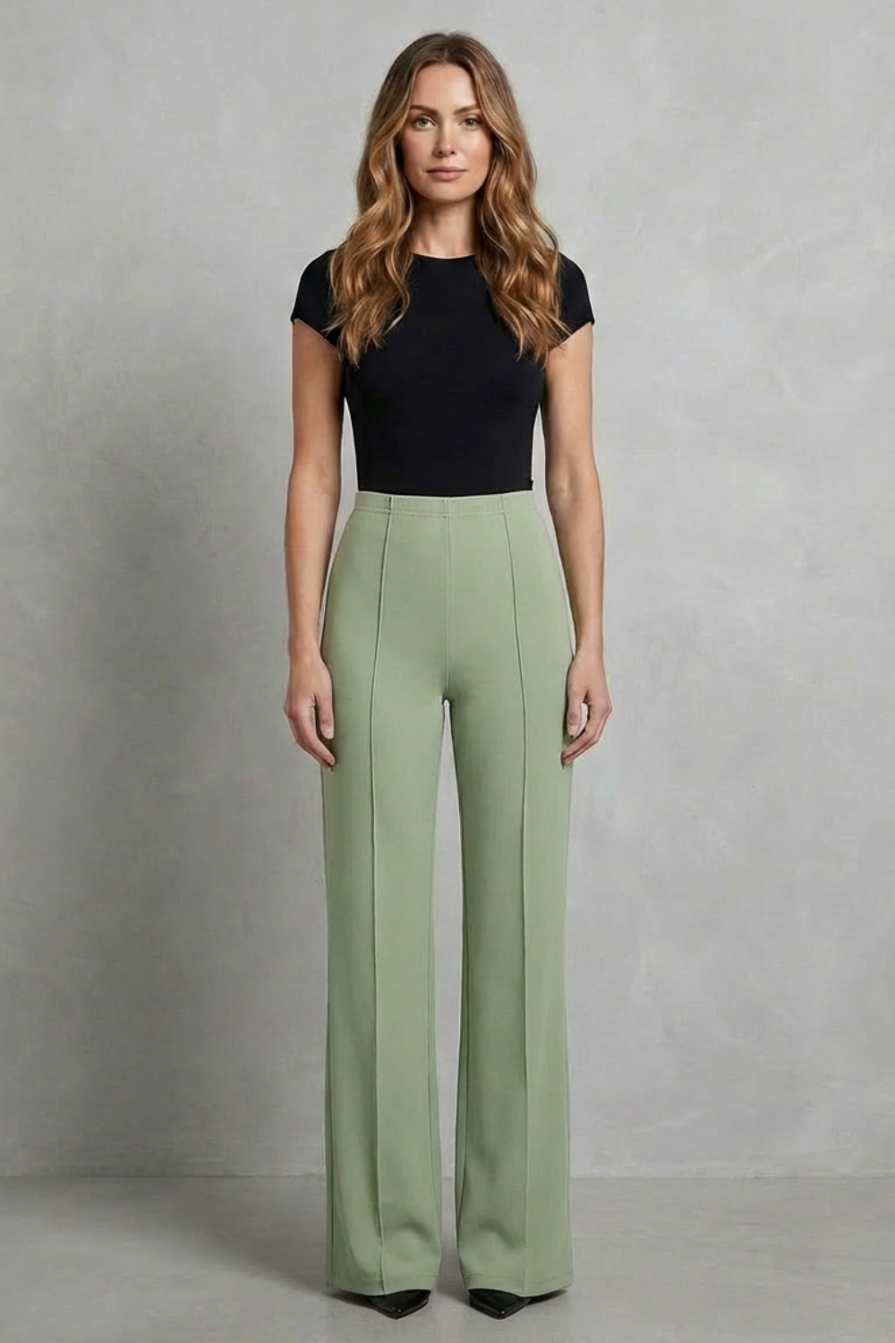 High-Waist Wide-Leg Trousers