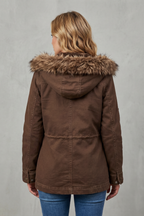 Tailored Zip Hooded Parka Coat