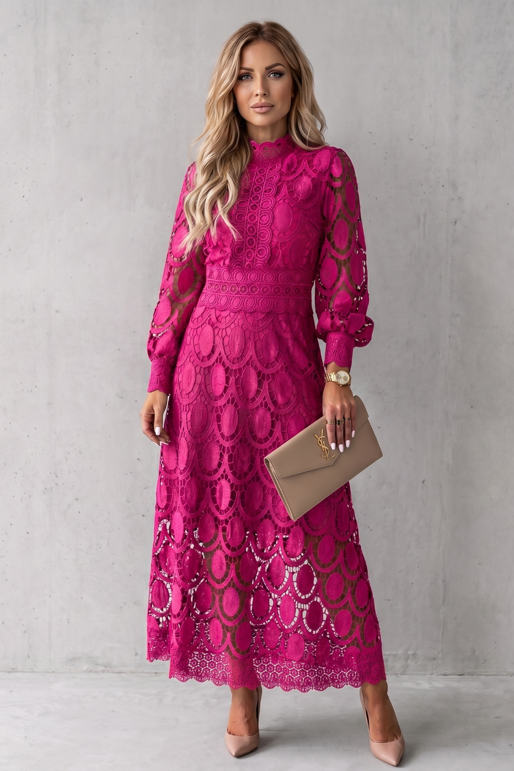 Velmira – Intricate lace elegance – Midi dress