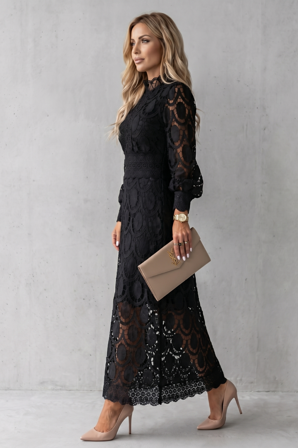 Velmira – Intricate lace elegance – Midi dress