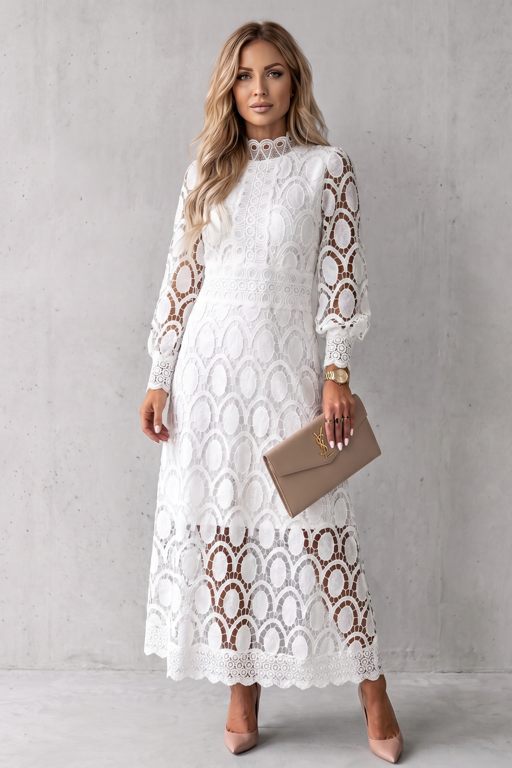Velmira – Intricate lace elegance – Midi dress
