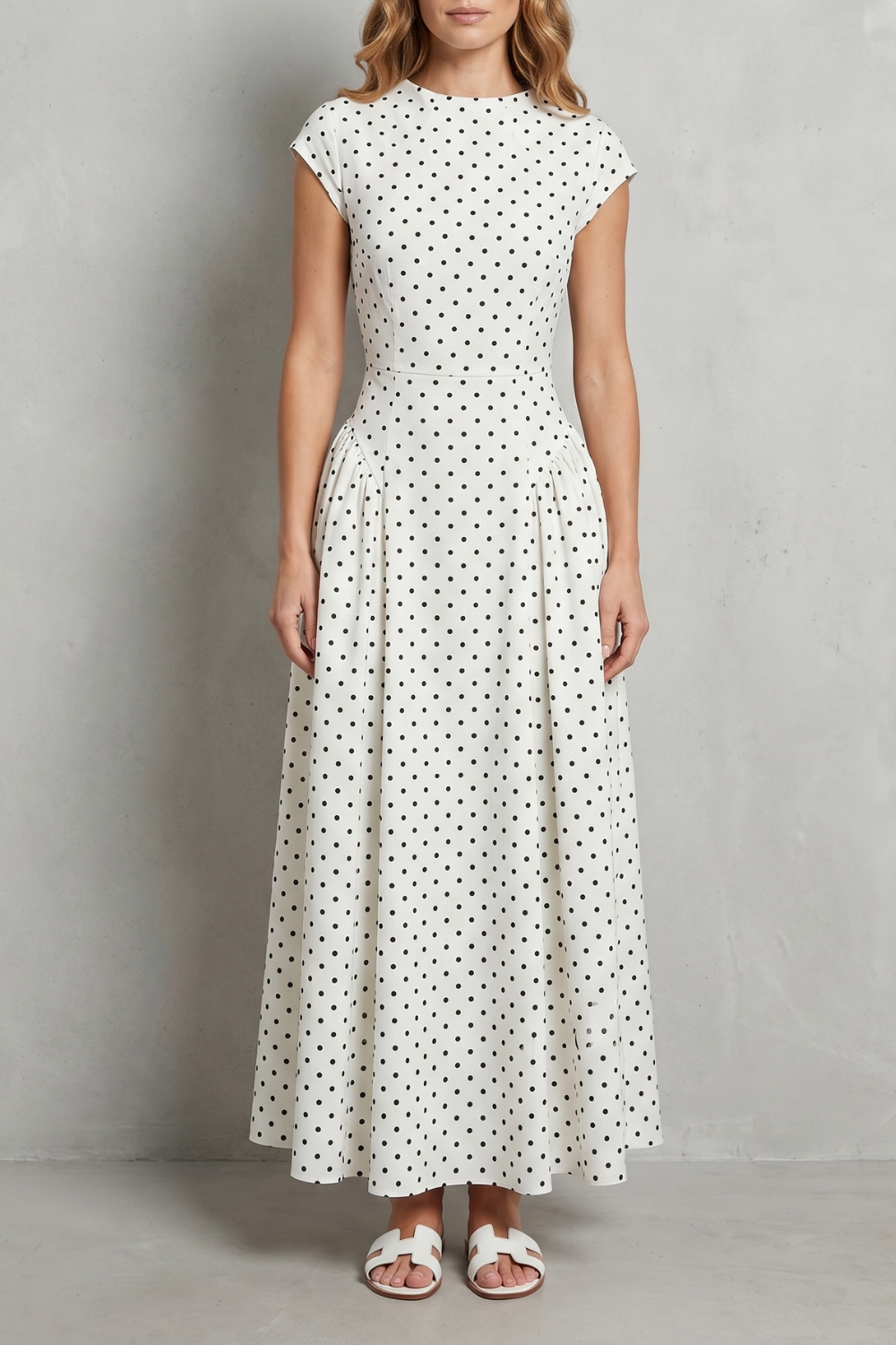 Veloura – Vintage polka dot elegance – Maxi dress
