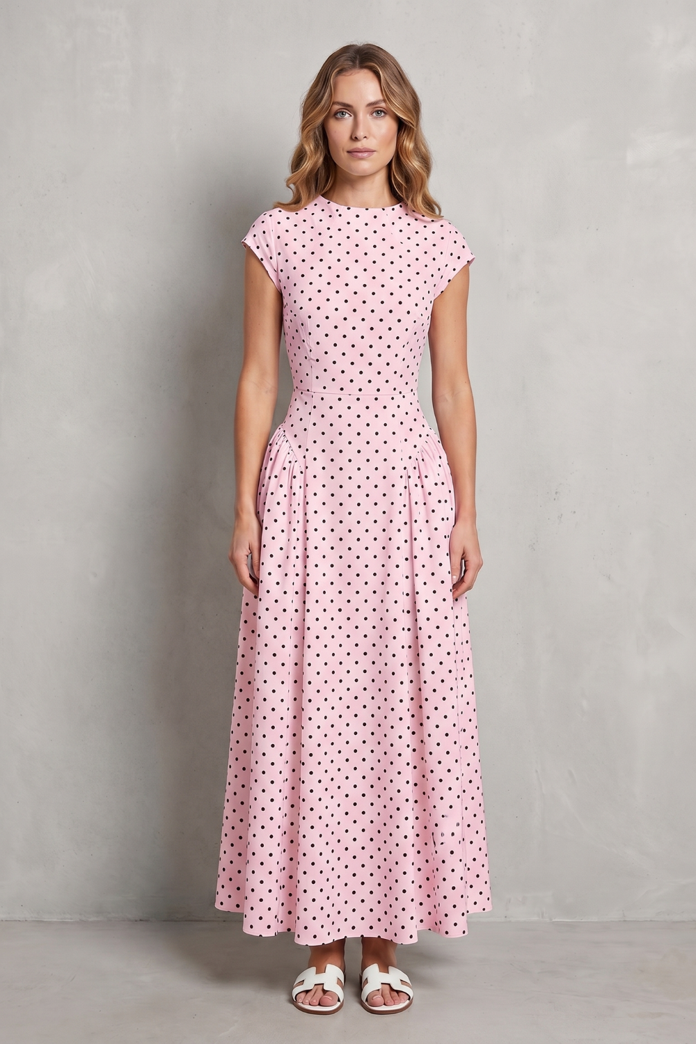 Veloura – Vintage polka dot elegance – Maxi dress