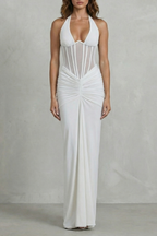 Women’s Halter Neck Corset Maxi Dress