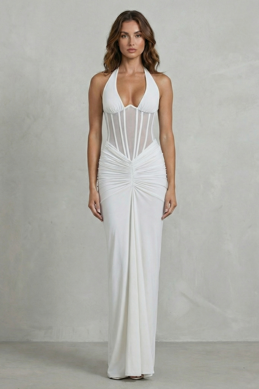 Women’s Halter Neck Corset Maxi Dress