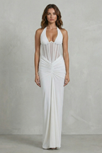Women’s Halter Neck Corset Maxi Dress