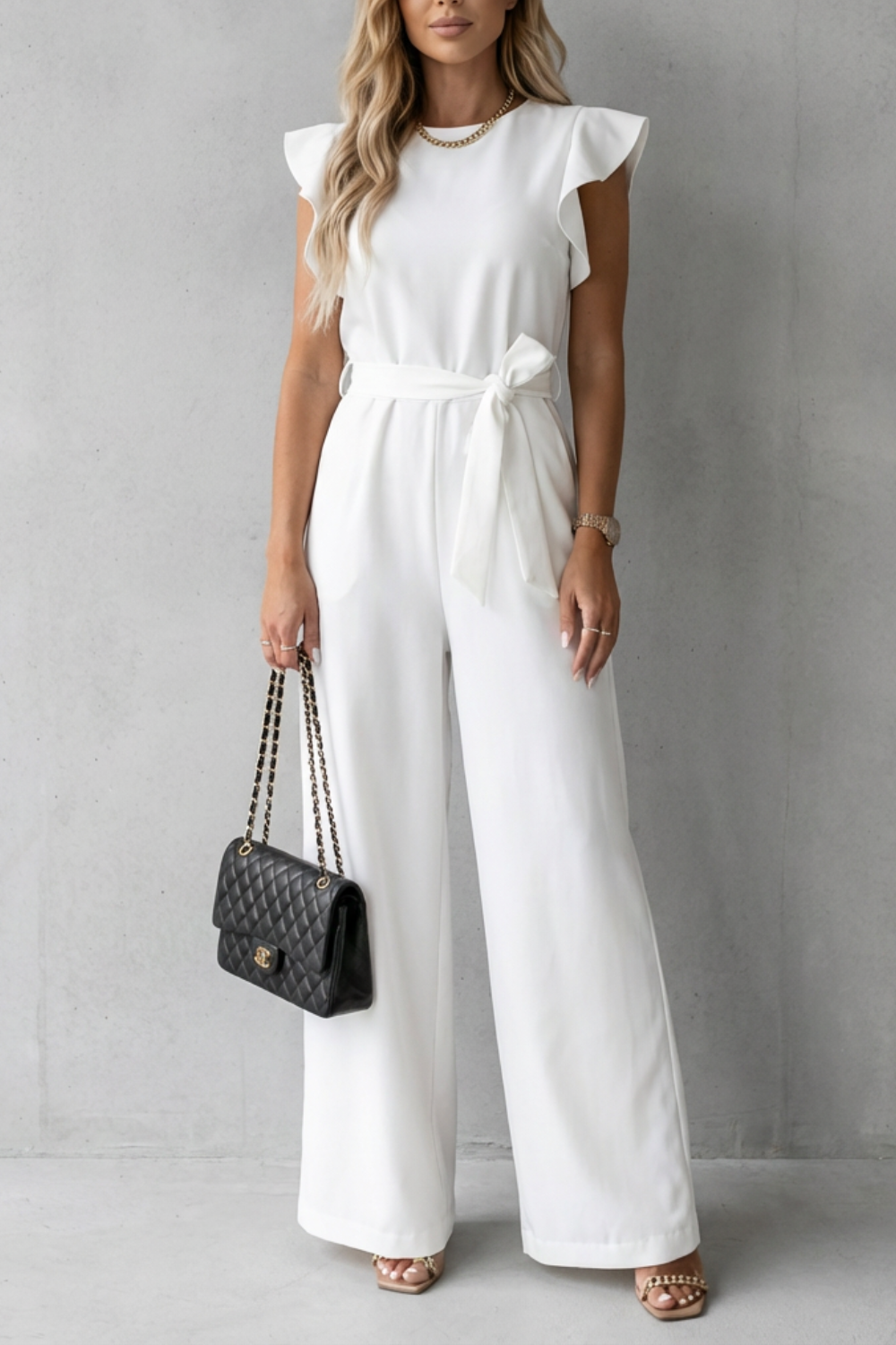 Belted Wide-Leg Jumpsuit