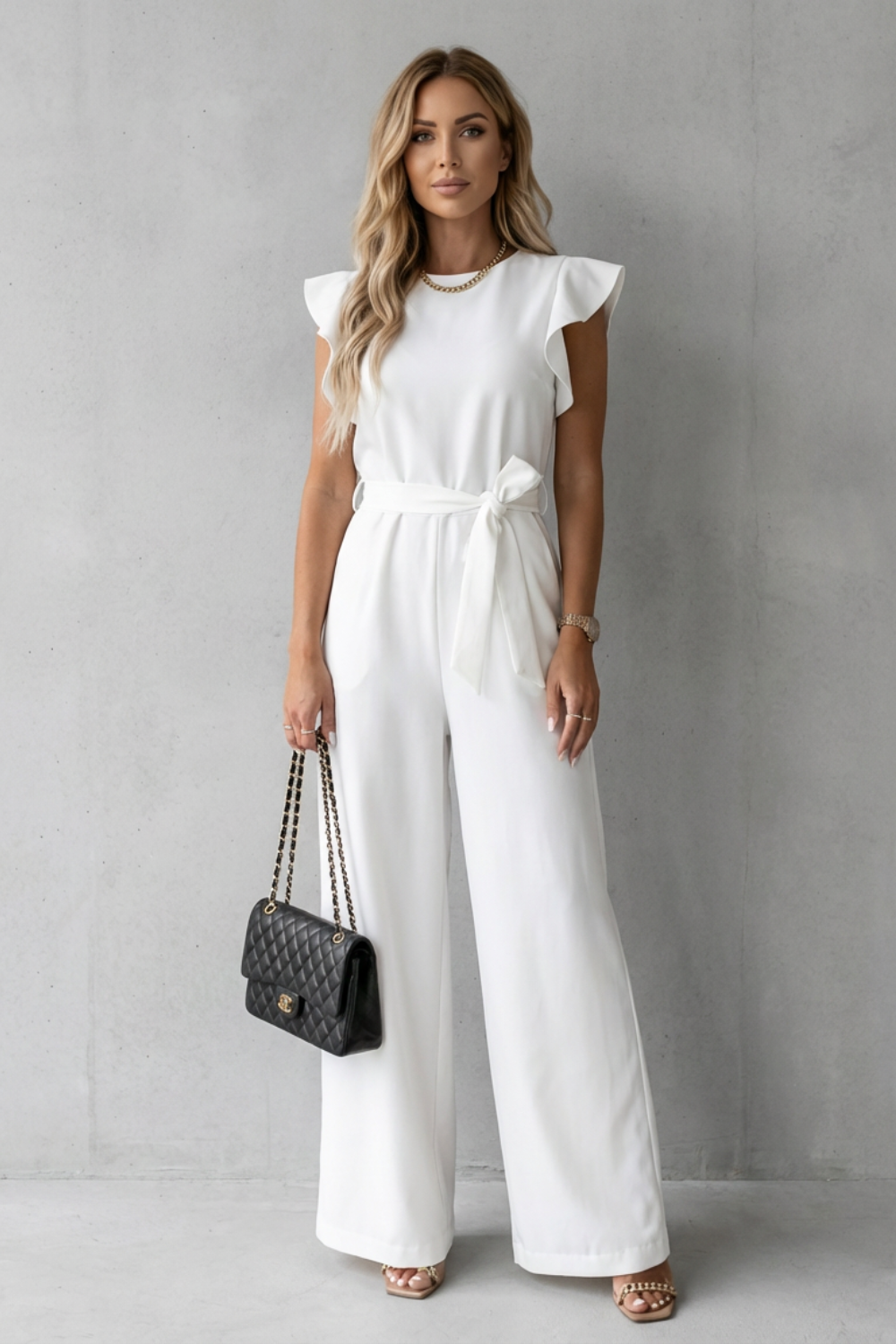 Belted Wide-Leg Jumpsuit