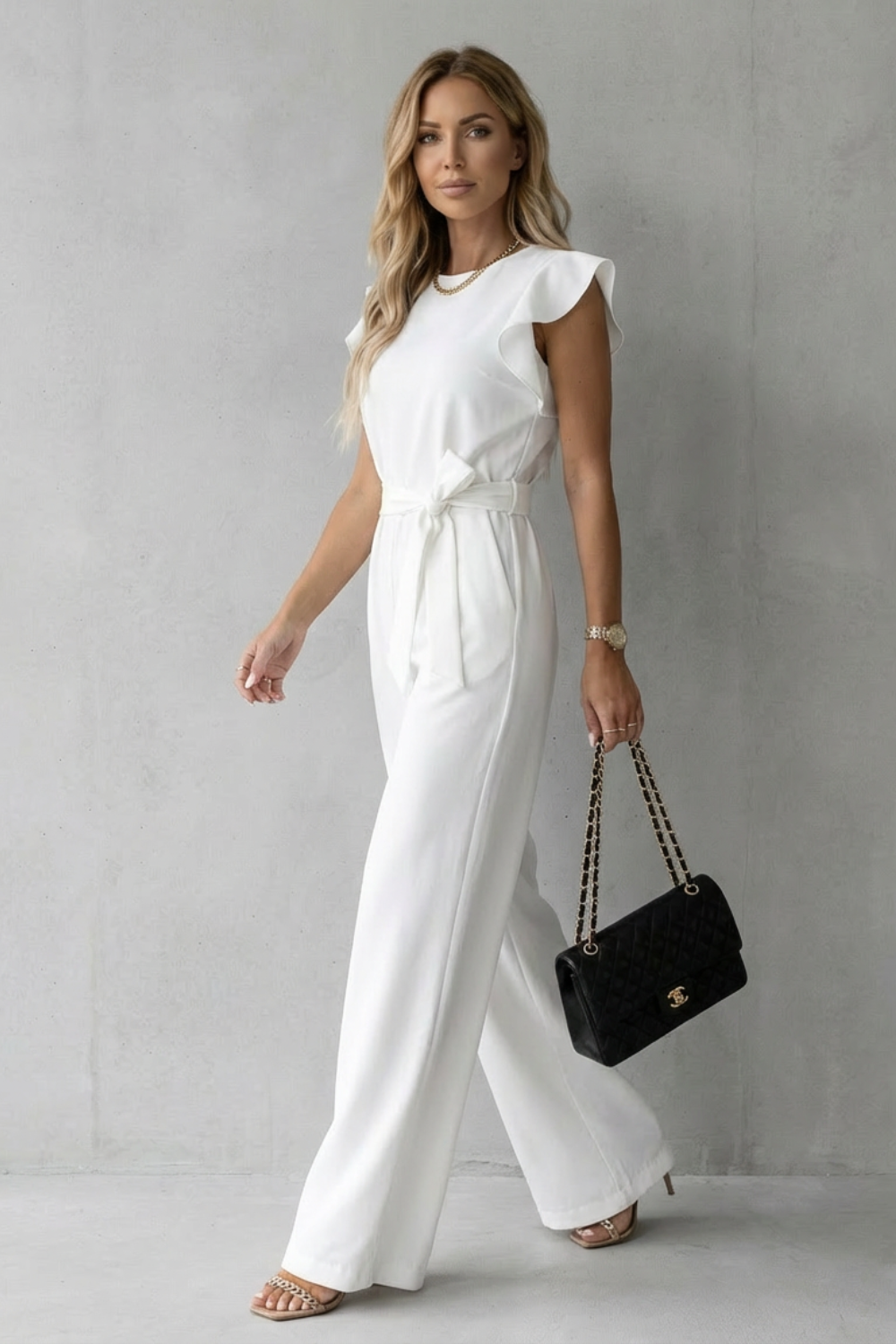 Belted Wide-Leg Jumpsuit