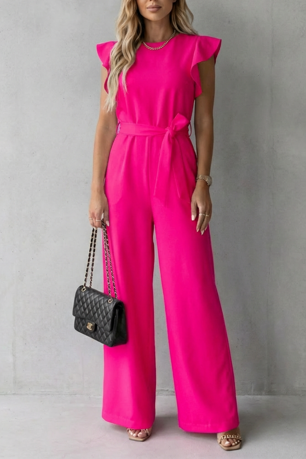Belted Wide-Leg Jumpsuit