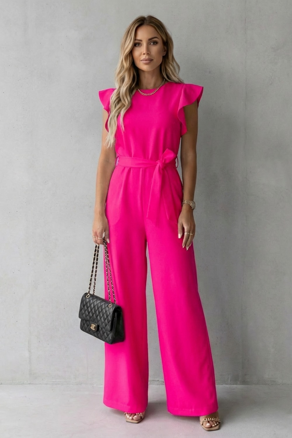 Belted Wide-Leg Jumpsuit
