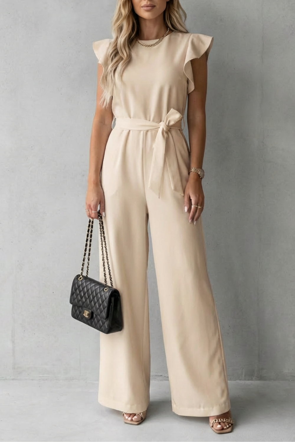 Belted Wide-Leg Jumpsuit