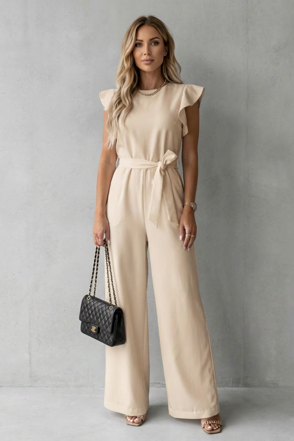 Belted Wide-Leg Jumpsuit
