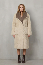 Oversized Suede Faux Shearling Coat