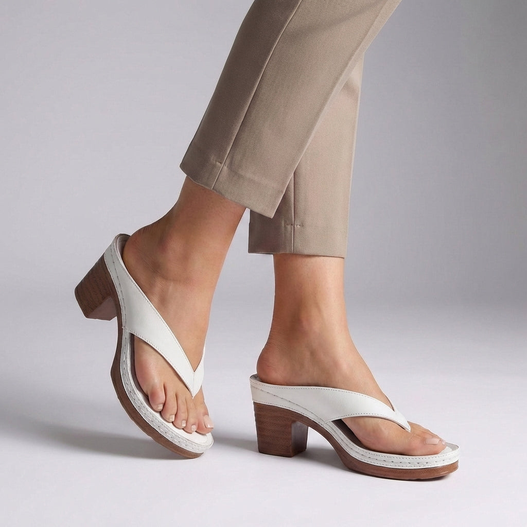 Block Heel Thong Sandals Platform Sole Summer