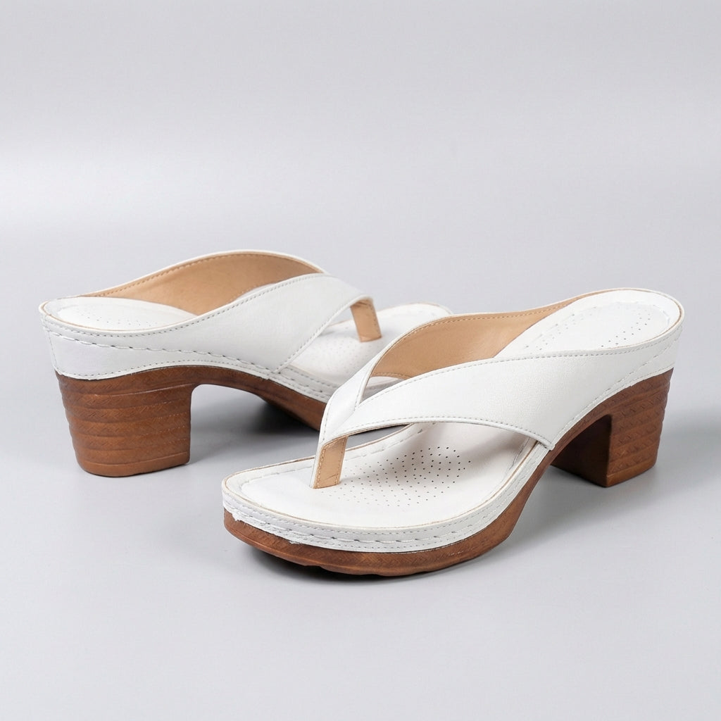 Block Heel Thong Sandals Platform Sole Summer