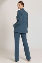 Blazer Straight Leg Trousers Suit Set Formal